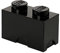 LEGO Storage Brick 2 Knobs Black, Stackable Storage Box, 2.6L – LEGO Product, Plastic Storage Box with Lid, Desk Storage, Room Storage, Toy Box