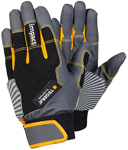 Ejendals Schlagdämpfender Tegera 9185 Handschuh, Größe 10, 1 Stück, schwarz/grau/gelb, 9185-10