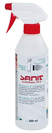 SANIT - LeckCheck -15° - 500ml-Flasche - Spray zur Dichtigkeitsprüfung - Lecksuchspray - Lecksuche - Dichtheit - Prüfung - Testspray