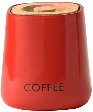 Price & Kensington Cubic Ceramic Coffee Storage Jar, Red