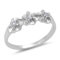 Kleine Schätze Damen-Ring/Verlobungsring - 925 Sterling Silber Zirkonia Plumeria Ring
