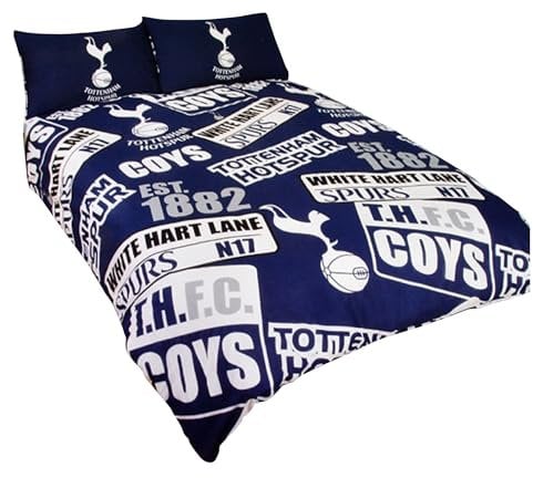Bettwäsche mit Tottenham Hotspur FC Design (Einzelbett) (Marineblau/Weiß)