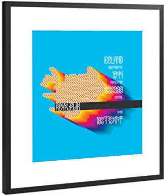artboxONE Poster mit Rahmen Schwarz (Metallic) 20x20 cm Iceland (infographics) von Sasha Lend - gerahmtes Poster