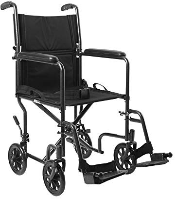 McKesson Transport Wheelchair, Silver, Black, 19 in, 1 ct