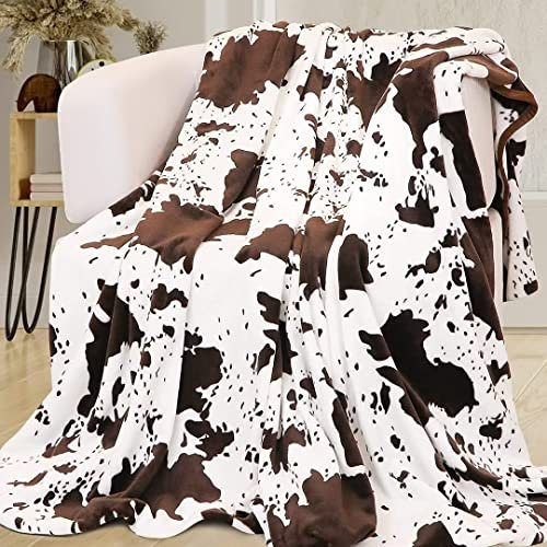 UOOYAA Kuh Decke Kuhmuster Flauschig Kuscheldecke Schwarz Weiß, Weich Flanell Fleecedecke Kuhflecken Wohndecke Couchdecke Sofadecke Geschenk für Kuh Liebhaber Tochter Sohn Neugeborenen