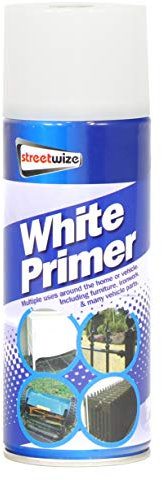 Streetwize - 440ML Primer Spray Paint - White - Quick Drying, Ideal For: Cars, Furniture, Worktops and Gates