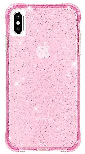 Case-Mate Sheer Crystal Protective Slim Case Cover for iPhone XS Max Compatible with Wireless Charging, Pink