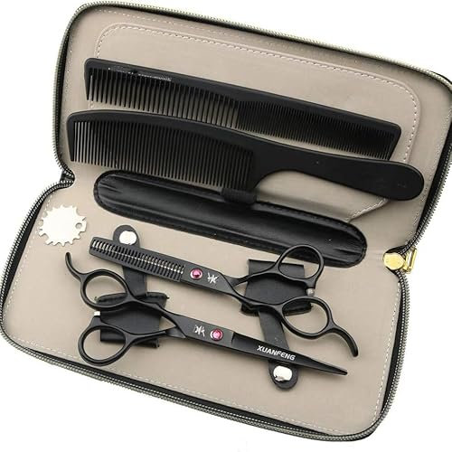 HEMATITE Friseurscheren-Set für Linkshänder, 16.5 cm und 17.5 cm, japanischer 440C Stahl 5,5 Zoll und 6 Zoll