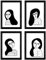 Nacnic Set 4 fogli quattro donne brune. Poster con disegni di donne. Dimensione A4 con telaio