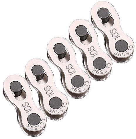 VGEBY1 Fahrradkettenglieder, 5 Paare Fahrradkettenverbinder Hochleistungsschnellspanner Radfahren Magic Joint Connector für 8/9/10 Geschwindigkeit(10 Speed)