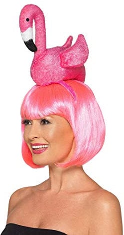NET TOYS Aufregender Flamingo-Hut für Erwachsene - Rosa - Originelle Party-Kopfbedeckung Paradies-Vogel - Perfekt geeignet für Festival & Straßenkarneval