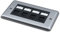 Brush Steel Faceplate Loaded with 4 x Cat6 UTP RJ45 Black Euro Module