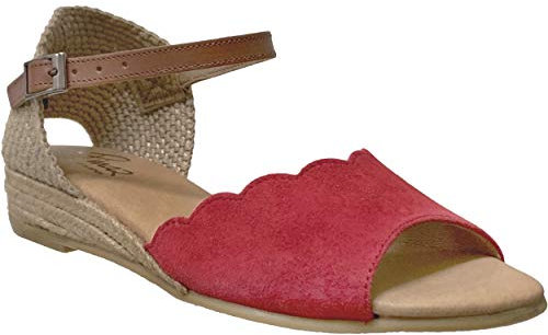 Pinaz, 324 Ante, Femme Nu-pied Rouge bi-matière - 37 EU