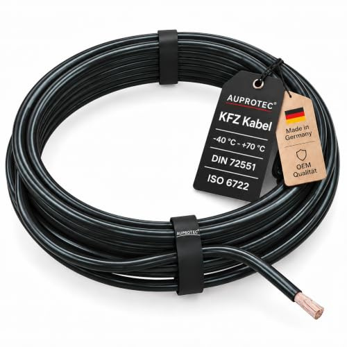 AUPROTEC Kfz Kabel FLY 35 mm² I Schwarz I 2 m Fahrzeugleitung | Einadrig, Batteriekabel, Massekabel, Strom- und Masseverbindungen, Autoelektrik, Bordnetz, Umbau, Reparatur
