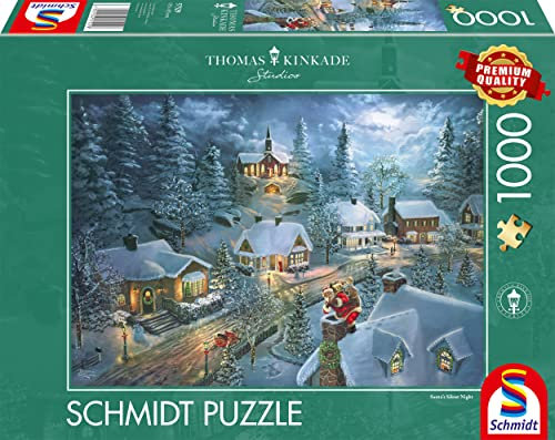 Schmidt Spiele 57529 Santas Silent Night, Thomas Kinkade, 1000 Teile Puzzle