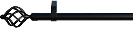 Gardinenstange Arezzo 1, schwarz, 16mm Durchmesser, 400cm, inkl. Trägern