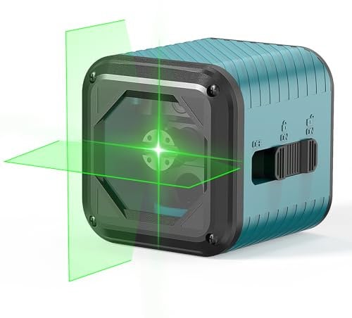 Kreuzlinienlaser, Decteam Selbstnivellierend Linienlaser, 1.2 m Stoßfest Vertikale&Horizontale Grün Laser Level, IP54 Staub & Wasserschutz inkl. 2*AA Batterien