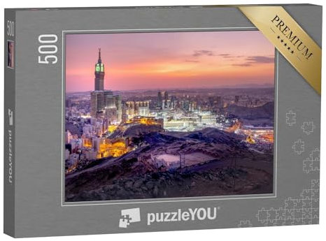 puzzleYOU: Puzzle 500 Teile „Nächtlicher Blick auf Mekka in Saudi-Arabien“ – aus der Puzzle-Kollektion Arabien