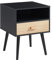 BAÏTA Table de Chevet ULOS, Noir et Bois Clair L40cm