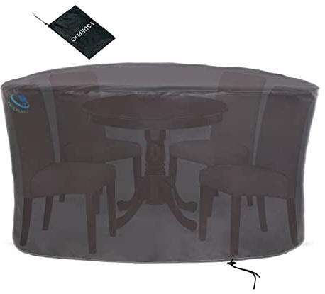 YSUEFIJO Gartenmöbel Abdeckung Rund 90x90cm Schutzhülle für Gartenmöbel Wasserdicht, Schwarz Gartenmöbel Tischabdeckung Wasserdichtes 420D Oxford Gewebe mit Zugkordel Winddicht UV-Schutz