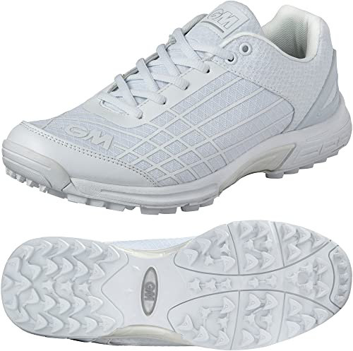 Gunn & Moore GM Rubber Sole All Rounder Cricket Shoes, Optimal Grip and Lightweight Feel, For Bowlers and Batsmen, Arch Support, White, Size 4 UK, 37 EU