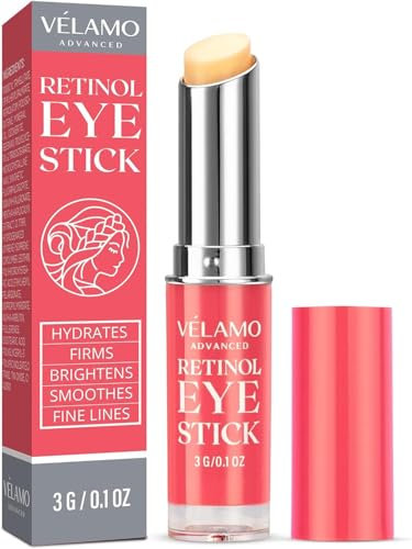 VELAMO ADVANCED Retinol Eye Stick with Bakuchiol: Under Eye Cream for Dark Circles and Puffiness - Visibly Reduces Fine Lines Wrinkles Under Eye Bags in 4-8 Weeks, 3g