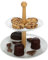 Bubble Store Etagere 2 Ebenen aus Keramik und Holz, Servierständer (HxØ) ca. 25,5 x 24/18 cm