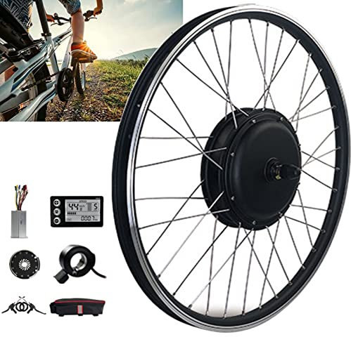 ROGHA Electric Bicycle Motor Kit 48V 1000W Front Wheel E-Bike Conversion Kit E-Bike Cycling Hub Conversion Controller,700c