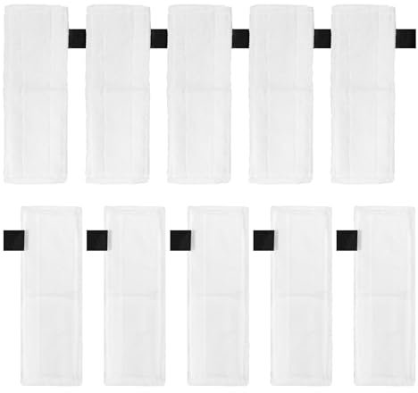 FWEEK 10PCS Karcher Steam Cleaner Pads, Mop Pads Compatible with Karcher, Steam Mop Replacement Pads Cleaner Accessories Fix SC2 SC3 SC4 SC5 - White