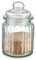 KHG Bonbonglas 12 cm Höhe, Kapazität 250 ml, mit Deckel, Candy Bar Glas luftdicht, Vorratsglas Süßigkeiten, Bonbons & Cookies, Küchenglas geriffelt mit Knopfgriff