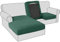 Sofa Sitzkissenbezug, Samt Stretch Bezug für Sofa Sitzkissen, Elastische Couchüberzüge, Sofasitzbezug Schonbezug Ersatz für einzelne Kissen (Großer Chaise-Sitz,Dunkelgrün)