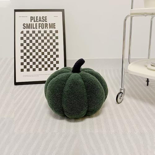 Kürbis Kissen, 3D Gefüllte Kürbis Dekokissen, Schlafzimmer Dekoration, Halloween Kürbis Deko Kissen, Kürbis Überwurfkissen, Home Decoration, Retro Grün, 20cm