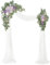 WEIERYUE Künstliche Hochzeitsbogen-Blumen-Set (3 Stück), 2 künstliche Blumenbögen, Dekoration, 1 durchsichtiger Vorhang für Hochzeitszeremonie, Gartenlaube für Hochzeitszeremonie (Provence-Lila)