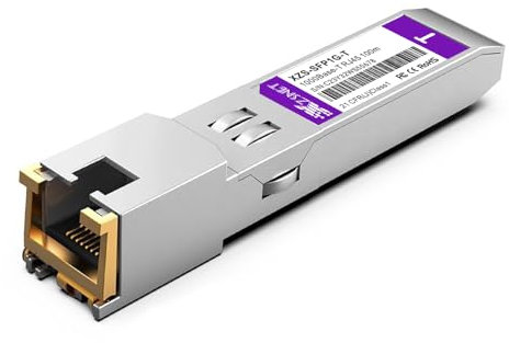 XZSNET 1000BASE-T SFP Transceiver, Module Mini GBIC en cuivre 1.25G SFP vers RJ45 pour Cisco GLC-T/SFP-GE-T, Ubiquiti UniFi UF-RJ45-1G, Mikrotik, Meraki, Netgear, 1 pièces