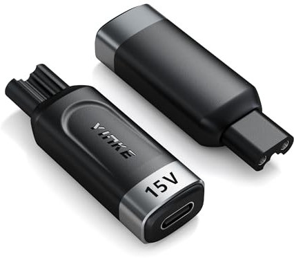 Yinke 15V HQ8505 Type-C Shaver Charger Adapter Charging Converter for Philips Norelco HQ8505 7000 5000 3000 Series, OneBlade QP6520 QP6530 QP6510, USB-C Shaver Charger Converter (Cable Excluded)