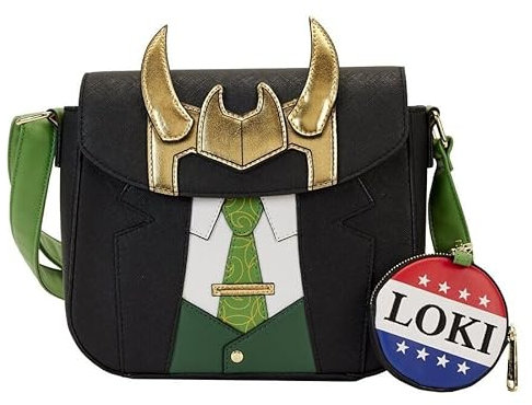 Loungefly Marvel Loki for President Umhängetasche, Mehrfarbig/Meereswellen (Ocean Tides)