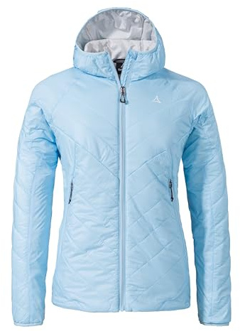 Schöffel Damen Ins Jacket Style Cascata WMS, leichte Steppjacke, Outdoorjacke mit nachhaltiger PrimaLoft Black Eco Wattierung, wasserabweisende Windjacke, airy blue, 42