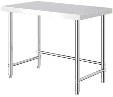 Edelstahl Arbeitstisch Küche Edelstahltisch Gastronomie professionelle Küchenplatte, Arbeitsfläche für Catering(70X35X60cm/27.5X13.7X23.6in)