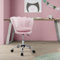 ML-Design Sedia da Ufficio in Velluto Rosa Chiaro Struttura in Metallo Sedia da Pranzo Imbottita con Schienale Regolabile in Altezza Sedia Girevole con 5 Rotelle Poltrona a Conchiglia per Ragazze