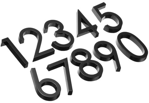 PATIKIL House Numbers 3D Mailbox Numbers 0-9 for Outside, 20Pcs Door Large Address Number Letter Self Adhesive for House, Apartment Office, Hotel Room, Mailbox Sign, Black