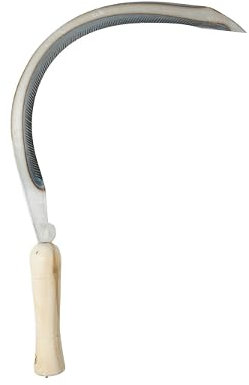 Generic Falce con Lama in Acciaio Temperato 45mm e Manico in Legno Falce per Tagliare Erba ed Erbacce