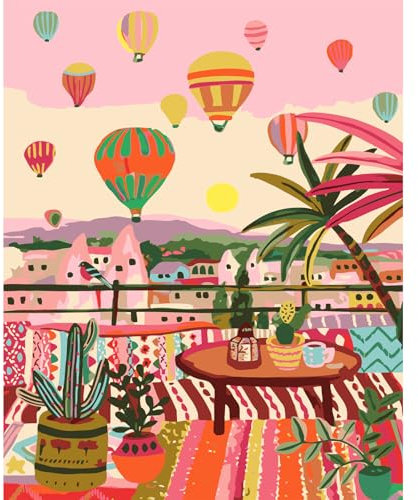 YALKIN Malen Nach Zahlen Erwachsene, Paint by Numbers Malen Nach Zahlen, DIY Landschaft mit Pinseln und Acrylfarben Handgemalt Ölgemälde Leinwand für Home Decor, Ohne Rahmen (40x50cm)