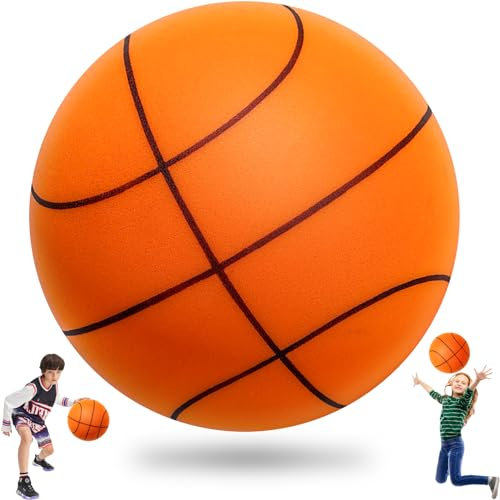Hpbaggy 21cm Leiser Indoor Basketball,Hochbelastbarer Silent,Hochelastisch Silent Basketball,Schaumstoffball,Leise Spielzeugbälle für Kinder und Erwachsene