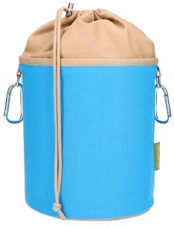 Wäscheklammerbeutel aus Canvas Stoff mit 2 Karabinerhaken für 200 Wäscheklammern, extra groß und stabil, Blau Sand
