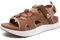 ONCAI Walking Sandals for Women, Sport Athletic Hiking Sandals With Arch Support Orthotic Outdoor Footbed for Plantar Fasciitis, Water Sandalias Mujer with Adjustable Strap Khaki/White Size 9