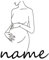 Schwangere Frau Silhouette Wandaufkleber/individueller Name, Geschlecht offenbaren, Party, Babyparty, Wandaufkleber, Geburtstag, Heimdekoration, Jubiläumstafel, Wandaufkleber, Vinyl, individuell, 8