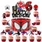 Tortendeko Zahlen 6, 25 Stücke deko torte Junge, 6 Decoration de Gateau Anniversaire, Birthday Kuchendeko 6 jahre, Cake Topper Kindergeburtstag, HeroTheme muffin Geburtstagsdeko fur Enfants
