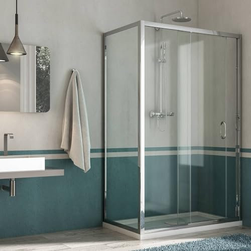 Box Doccia Angolare 70x120 cm 1 Anta Scorrevole in Cristallo Trasparente 6mm H185 Kolding Duo
