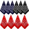 NACHLYNN 10 Stück Paisley-Bandanas, verschiedene Bandanas, Cowboy-Stirnbänder aus Polyester, quadratischer Schal, Kopfbedeckung (10, Rot, Schwarz, Marineblau)