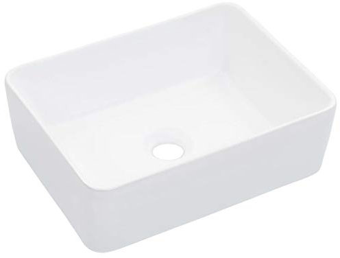 qohoio Lavabo 40x30x13 cm Céramique Blanc Vasque À Poser Salle De Bain,Lavabo Salle De Bain